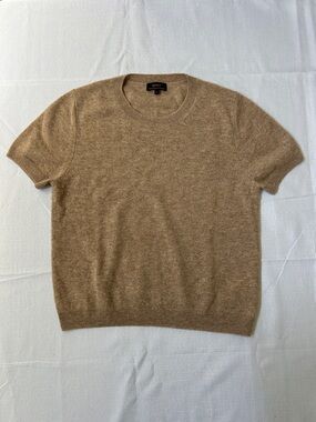 Quince Mongolian Cashmere Tee in Oatmeal Size L